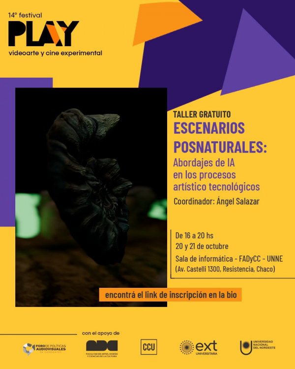 Abordajes de IA en los procesos artístico tecnológicos por Ángel Salazar //  Sala de informática. FADyC.  Gratuito.