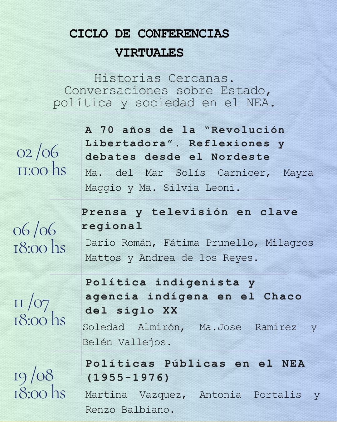 El NECEPS cumple 10 años y lo celebra con un ciclo de conferencias sobre Estado, política y sociedad en el NEA