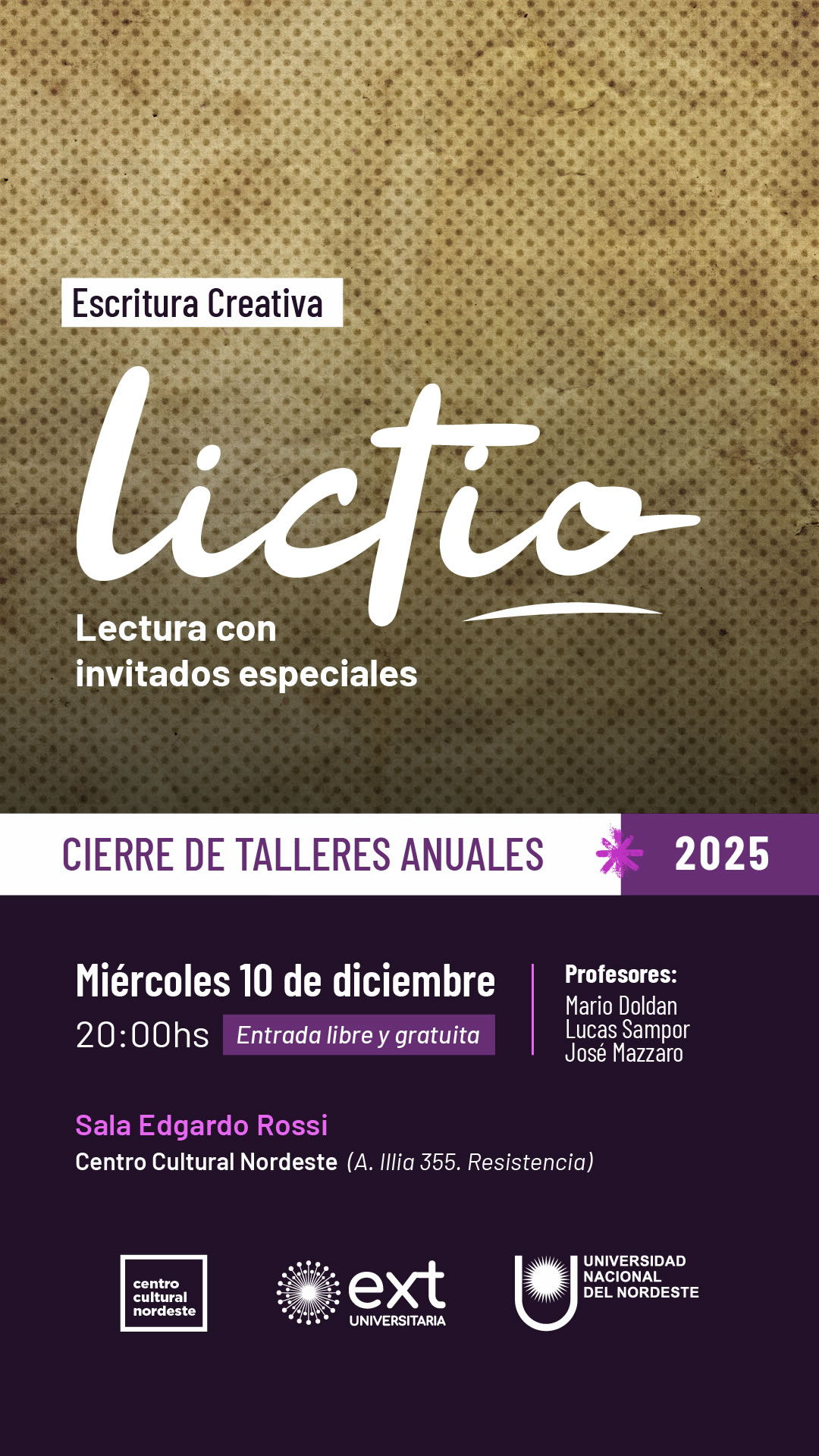 Cierre Taller de Escritura Creativa: “Lictio”