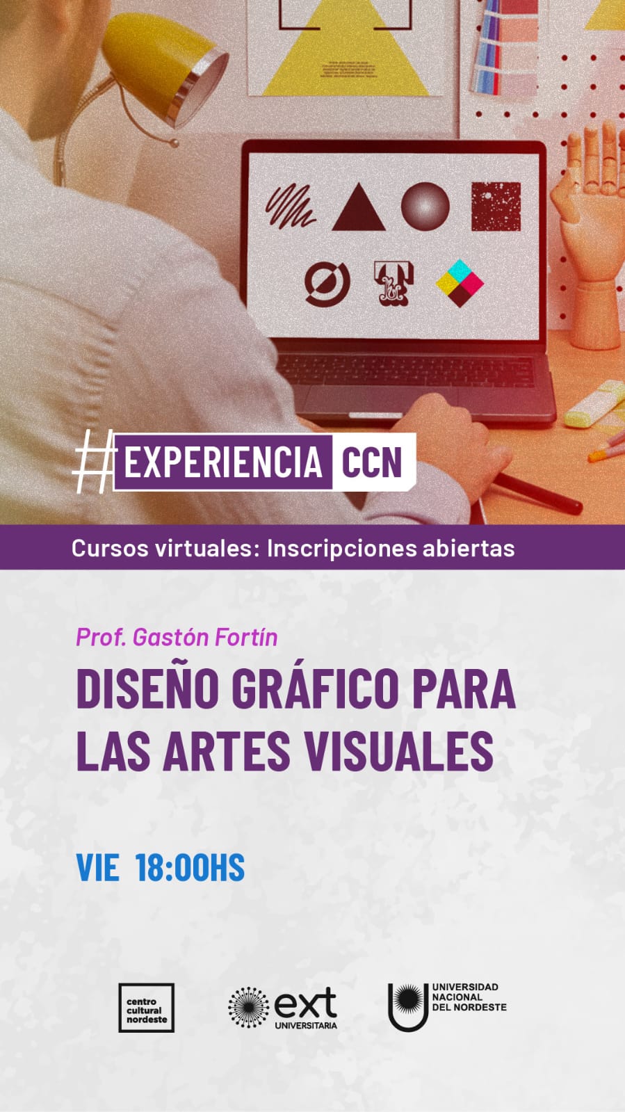 🎓 𝐂𝐮𝐫𝐬𝐨𝐬 𝐛𝐢𝐦𝐞𝐧𝐬𝐮𝐚𝐥𝐞𝐬 𝐯𝐢𝐫𝐭𝐮𝐚𝐥𝐞𝐬 | 𝐂𝐂𝐍 𝟐𝟎𝟐𝟔 ⁣ 🎨 Diseño gráfico en las artes visuales⁣