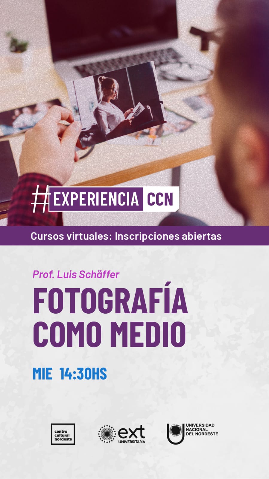 🎓 𝐂𝐮𝐫𝐬𝐨𝐬 𝐛𝐢𝐦𝐞𝐧𝐬𝐮𝐚𝐥𝐞𝐬 𝐯𝐢𝐫𝐭𝐮𝐚𝐥𝐞𝐬 | 𝐂𝐂𝐍 𝟐𝟎𝟐𝟔 ⁣ 📸 Fotografía como medio⁣