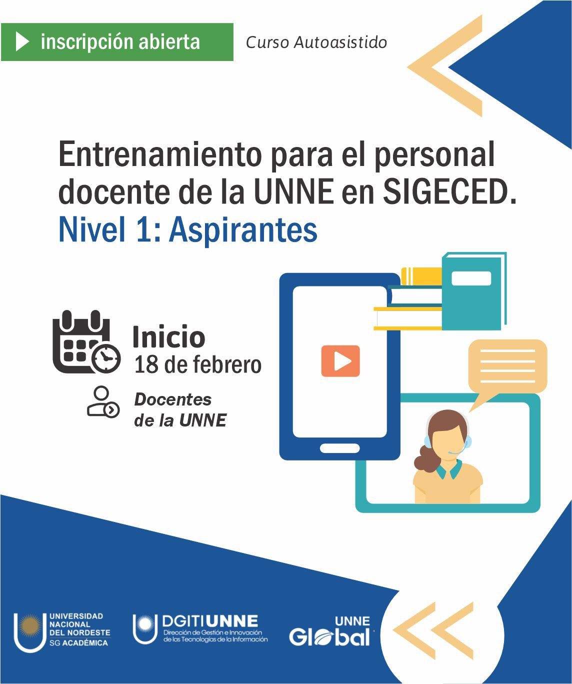Curso mooc: “Entrenanmiento para el personal docente de la UNNE en SIGECED. Nivel 1: Aspirantes”