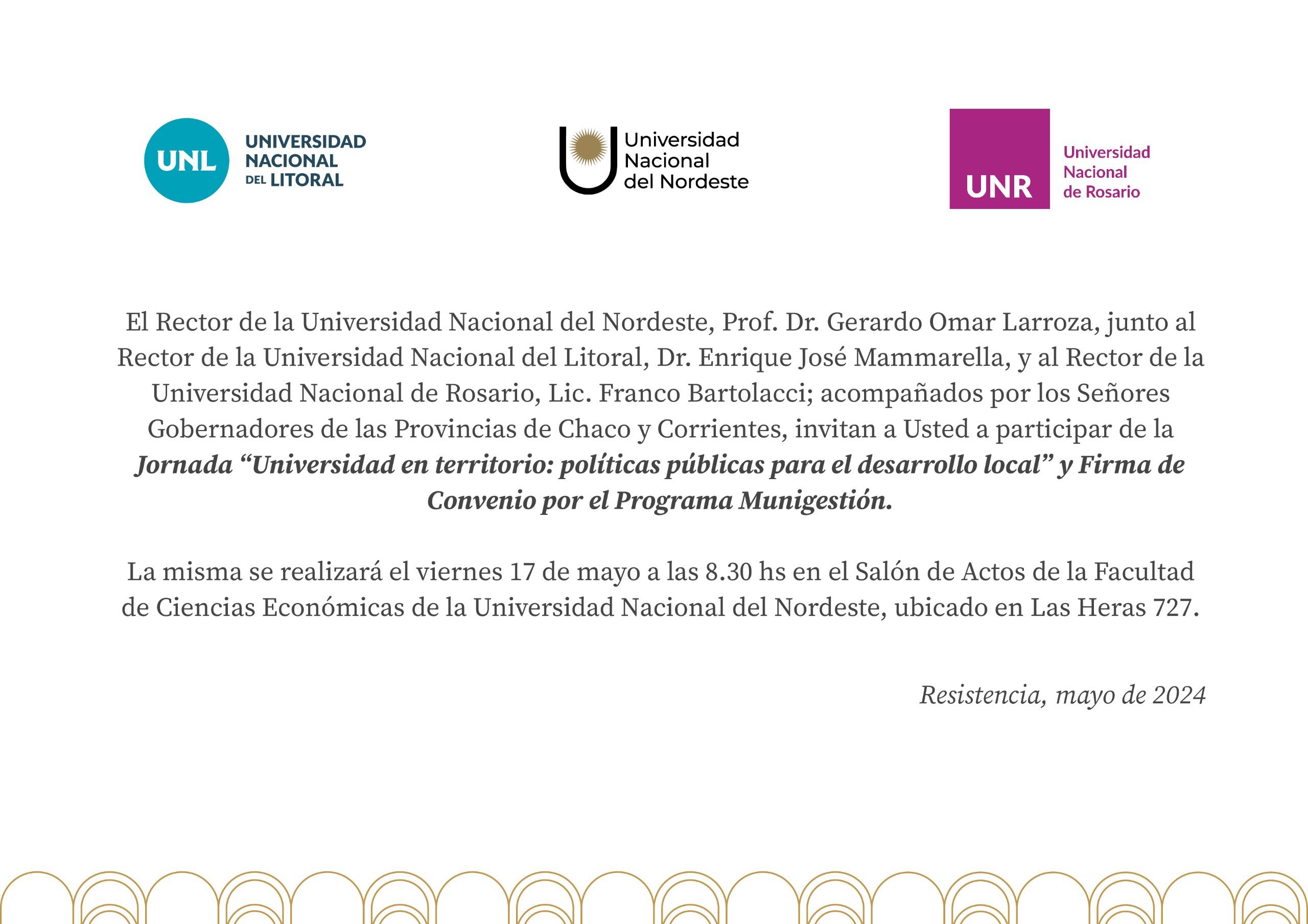 Jornada "Universidad en territorio: políticas públicas para el desarrollo local" y Firma de Convenio por el Programa Munigestión