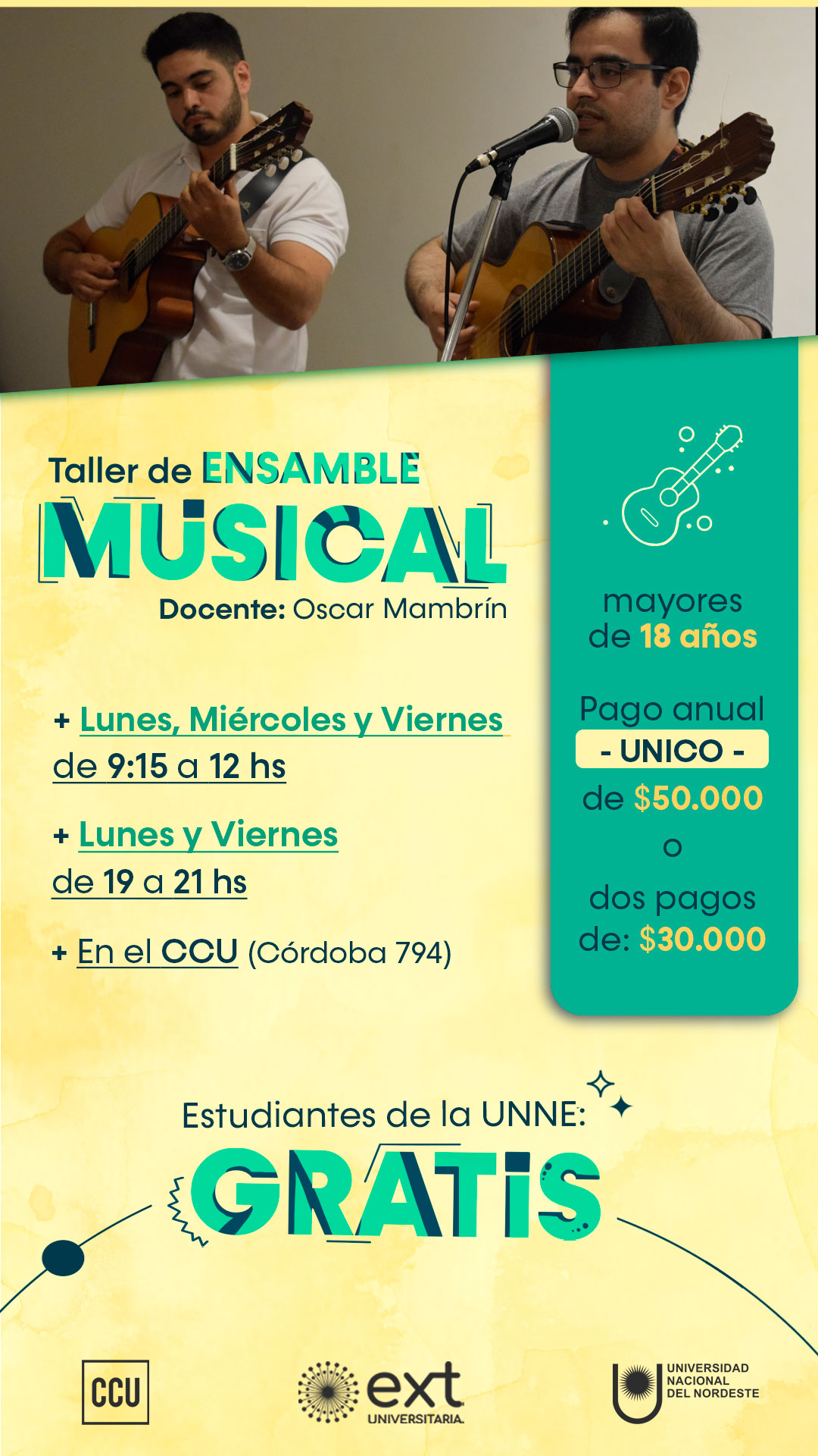 Taller de Ensamble Musical a cargo de Oscar Mambrín