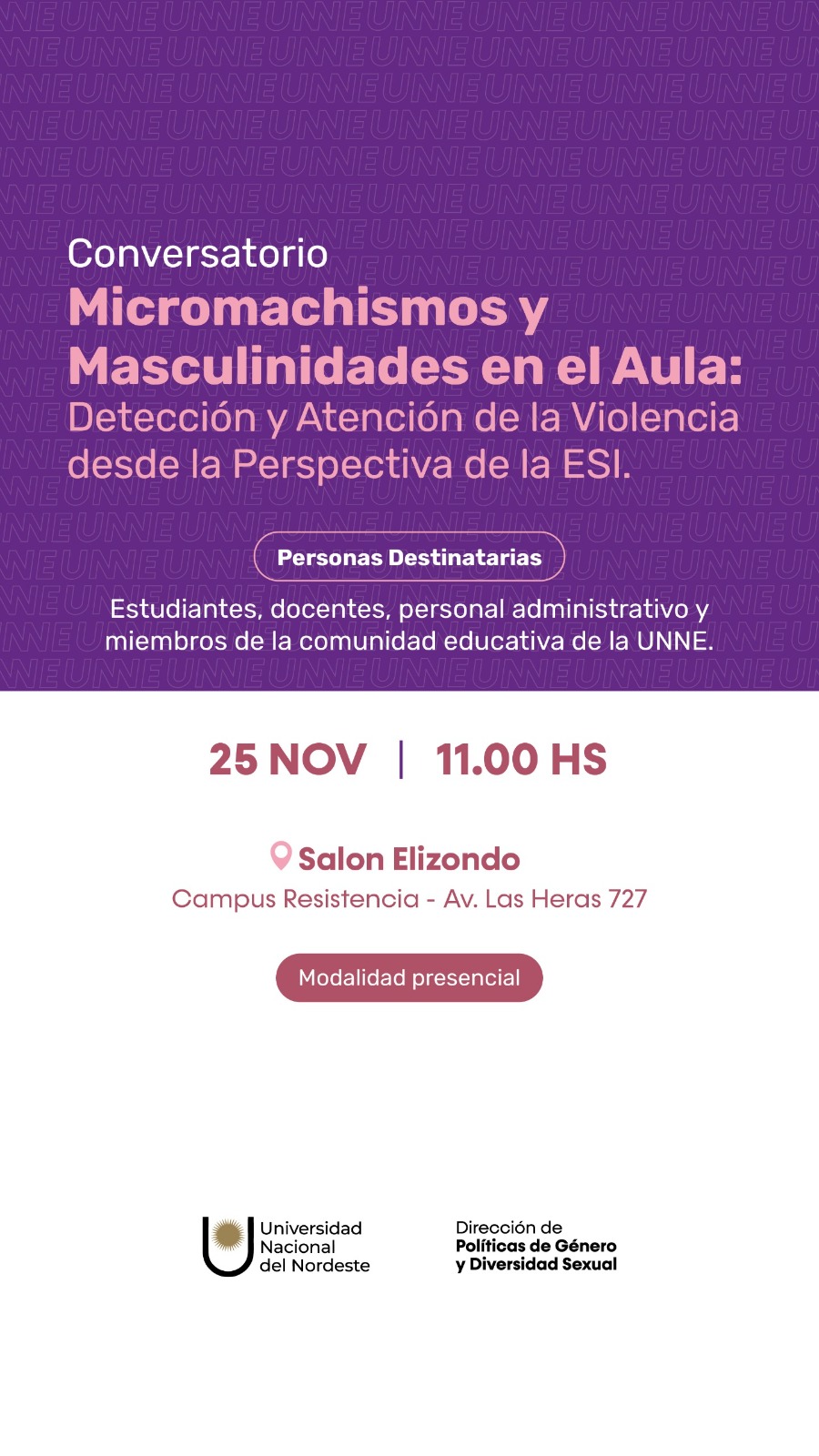 Conversatorio: Micromachismos y Masculinidades en el Aula: Detección y Atención de la Violencia desde la Perspectiva de la ESI