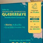 Taller de escritura narrativa Queserraye a cargo de Matias Carmagnola