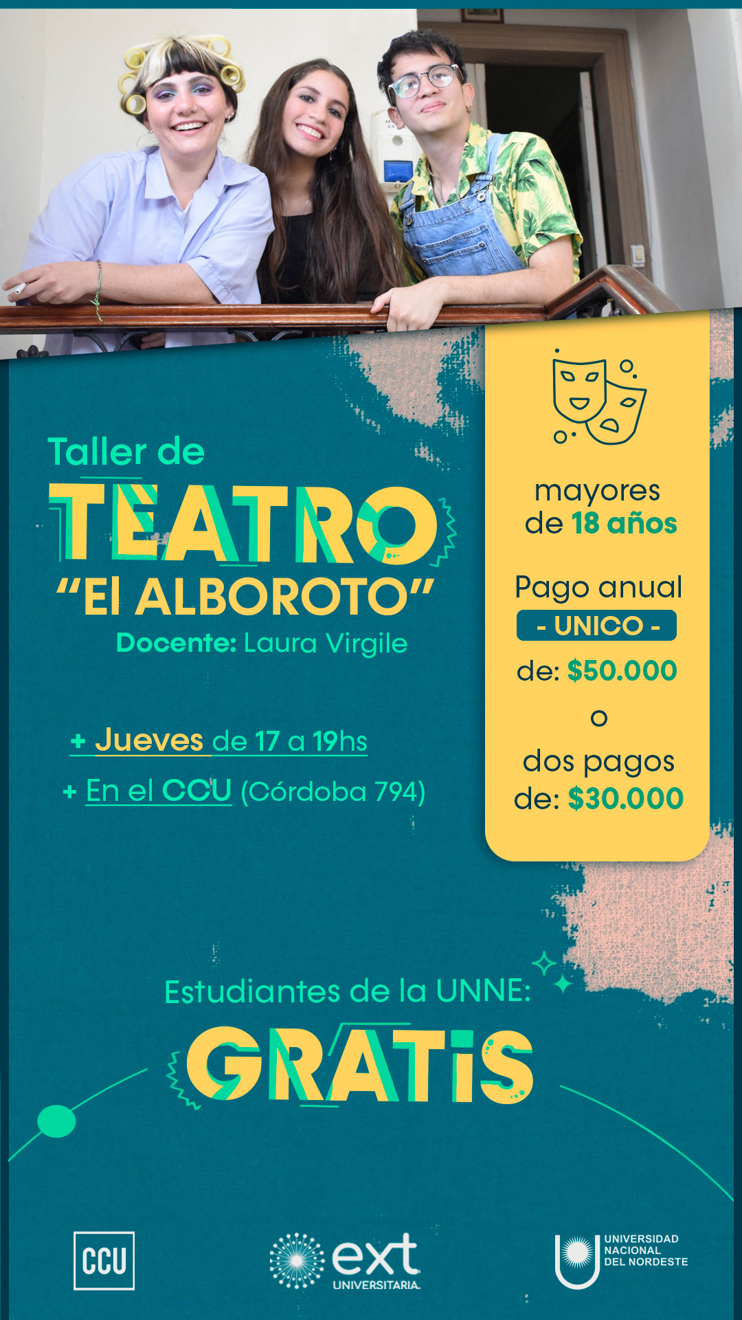 Taller Teatro “El alboroto” a cargo de Laura Virgile